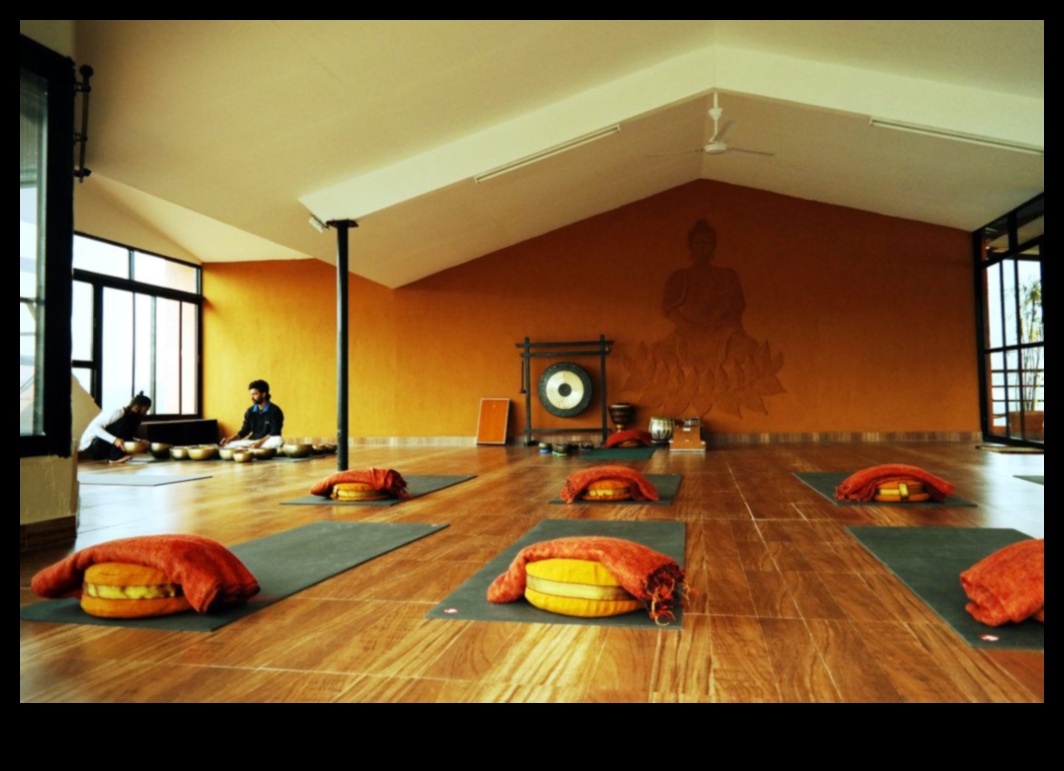 هل هناك أي نصائح لتزيين مساحة اليوغا في الهواء الطلق مع لهجات بوهو؟