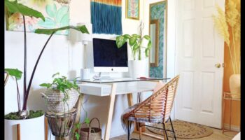 كيف يمكنني دمج أفكار ديكور مكتب بوهو مع فن جدار بوهو الفني؟