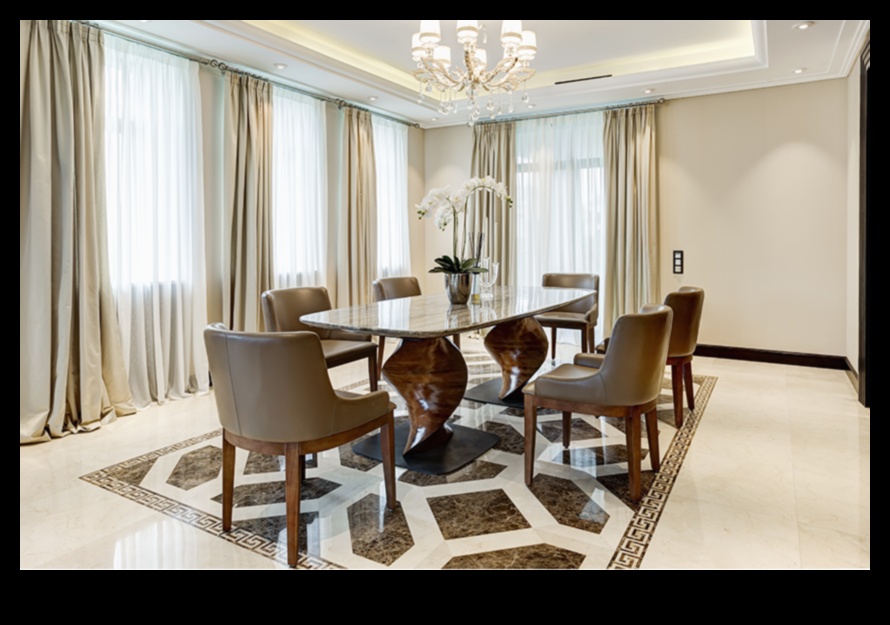 إلهام ديكور غرفة الطعام الأنيقة