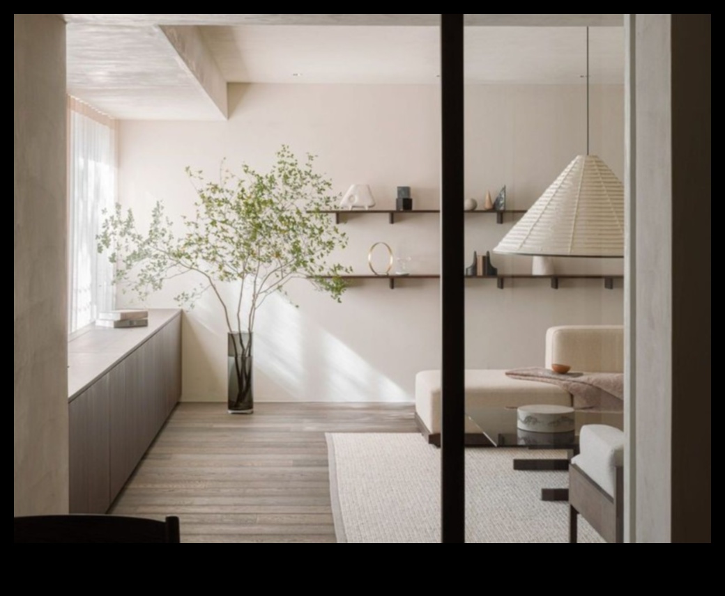 ديكور غرفة المعيشة اليابانية الحديثة من أجل Zen Serenity