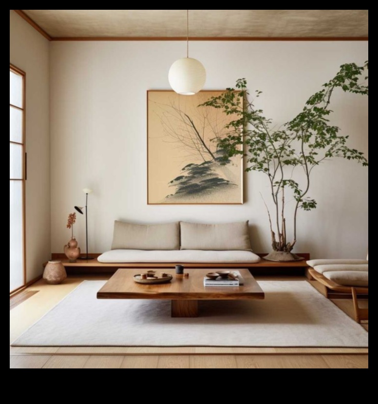 ديكور غرفة المعيشة اليابانية الحديثة من أجل Zen Serenity