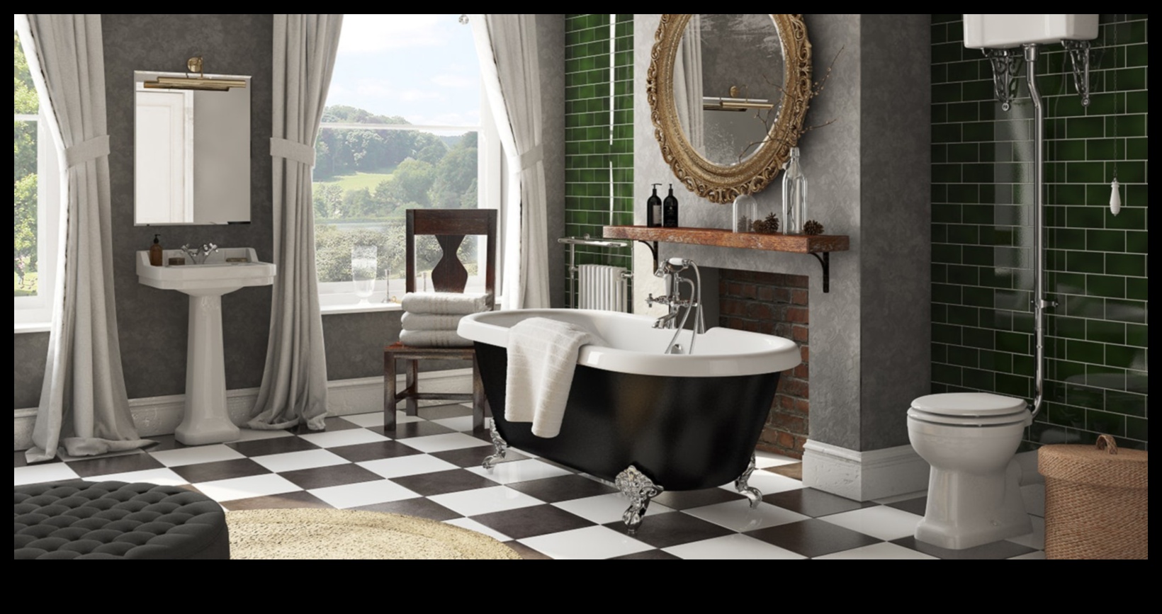 أفكار ديكور الحمام المستوحاة من الطراز القديم