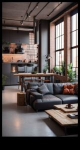 كيف يمكنني دمج الديكور الصناعي الأنيق في غرفة المعيشة الخاصة بي مع العناصر الحضرية؟