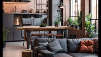 كيف يمكنني دمج الديكور الصناعي الأنيق في غرفة المعيشة الخاصة بي مع العناصر الحضرية؟