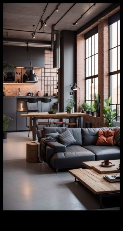 كيف يمكنني دمج الديكور الصناعي الأنيق في غرفة المعيشة الخاصة بي مع العناصر الحضرية؟