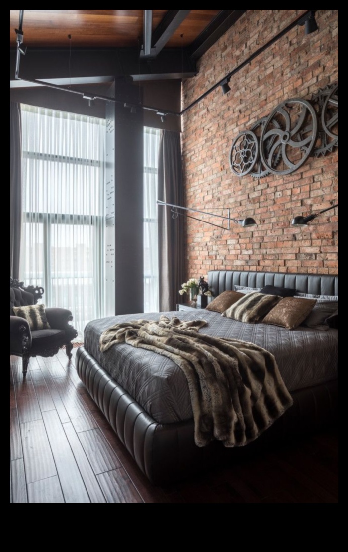 إلهام ديكور غرفة النوم الصناعية الأنيقة