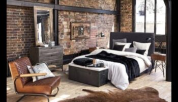 إلهام ديكور غرفة النوم الصناعية الأنيقة