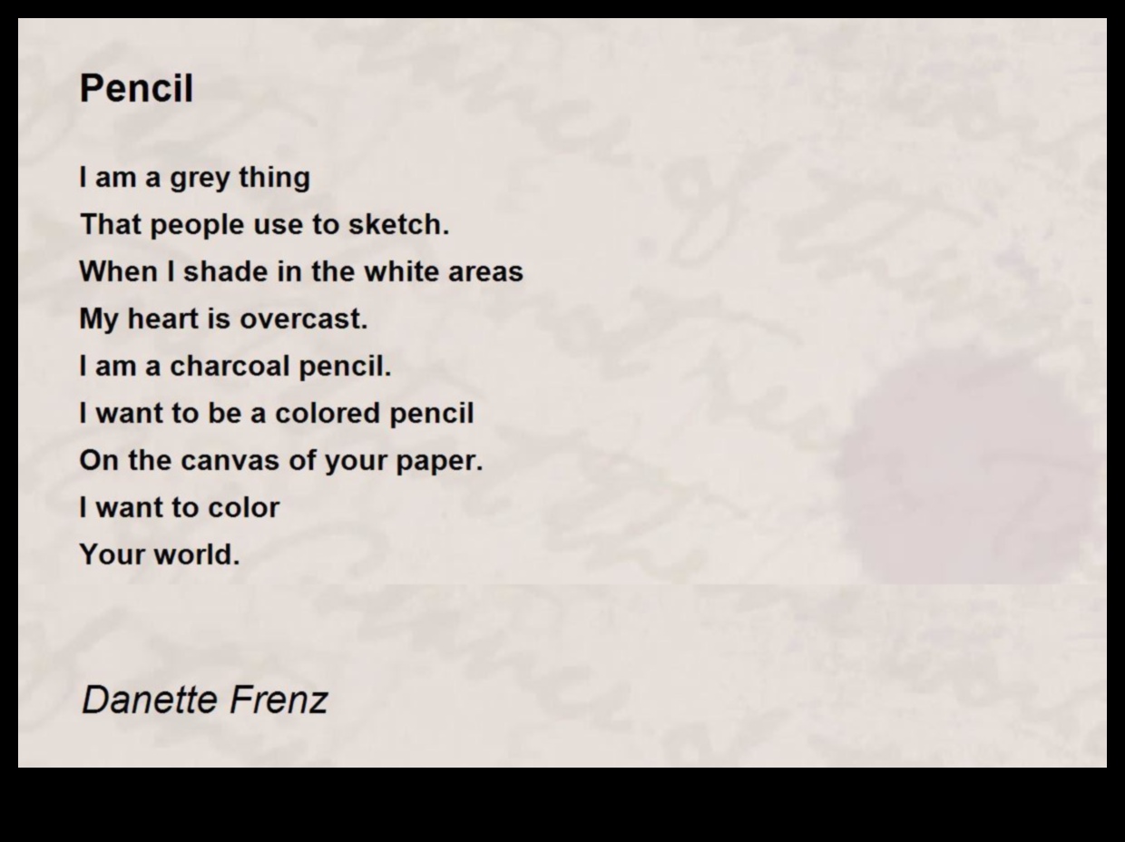 الشعر بالقلم الرصاص والورق: التعبير عن المشاعر من خلال الجرافيت