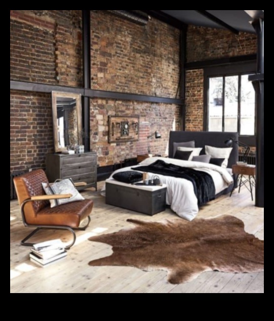 إلهام ديكور غرفة النوم الصناعية الأنيقة